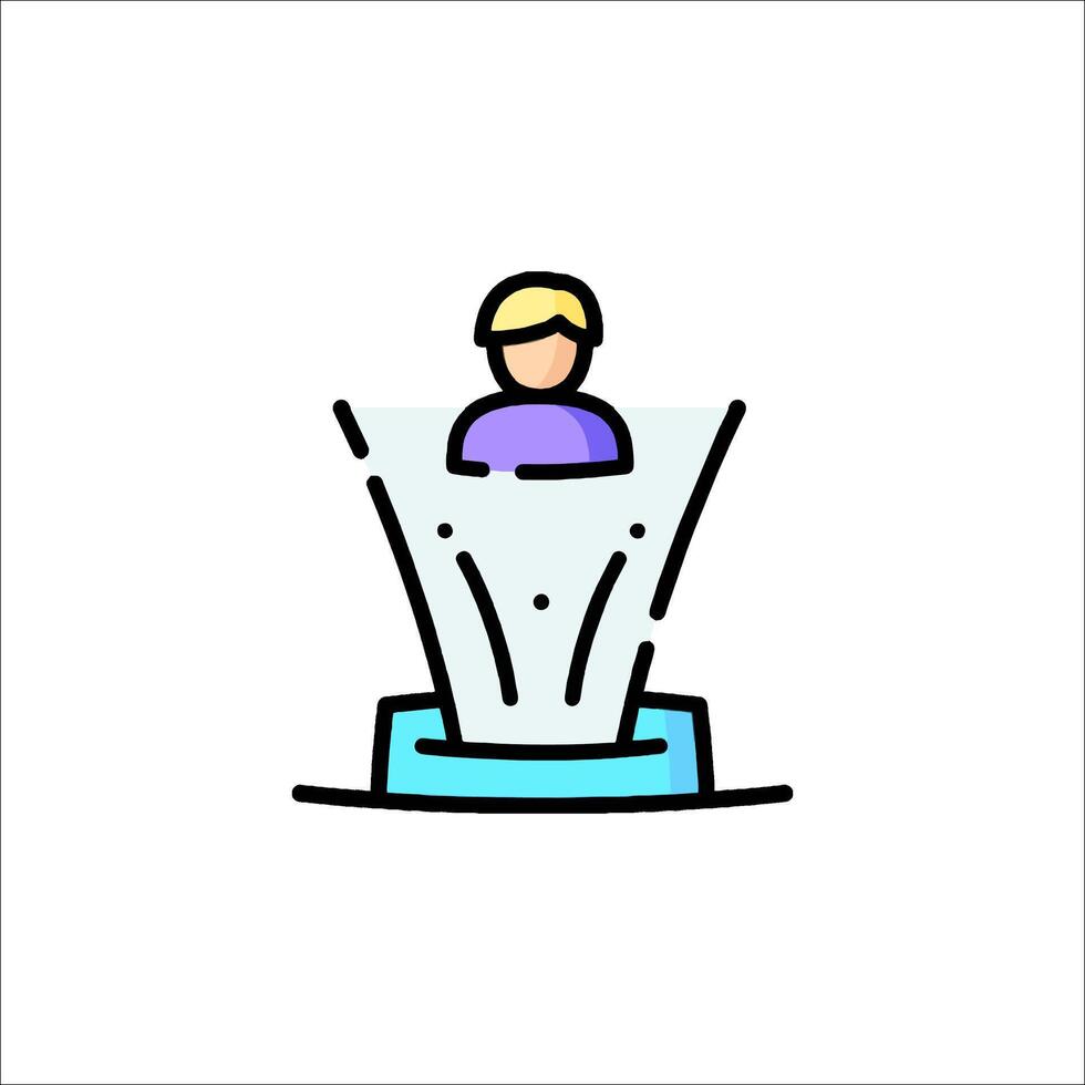 A man is sitting on a chair in a fountain vector
