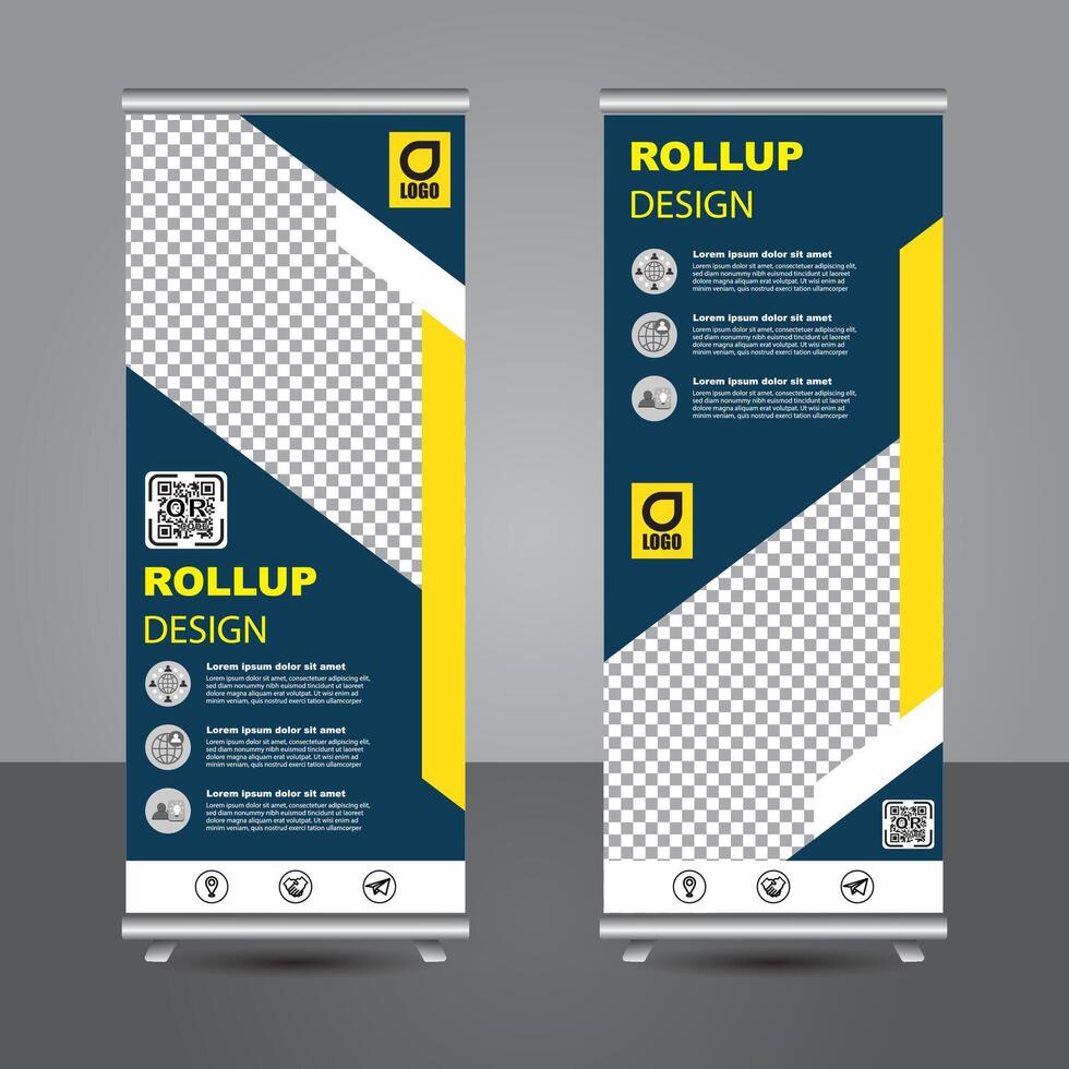 Professional retractable roll up banner design vector