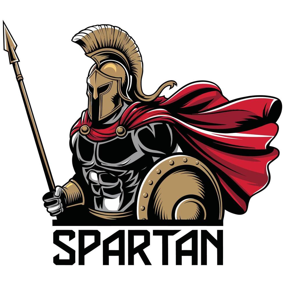 Bold Spartan Warrior Logo. vector