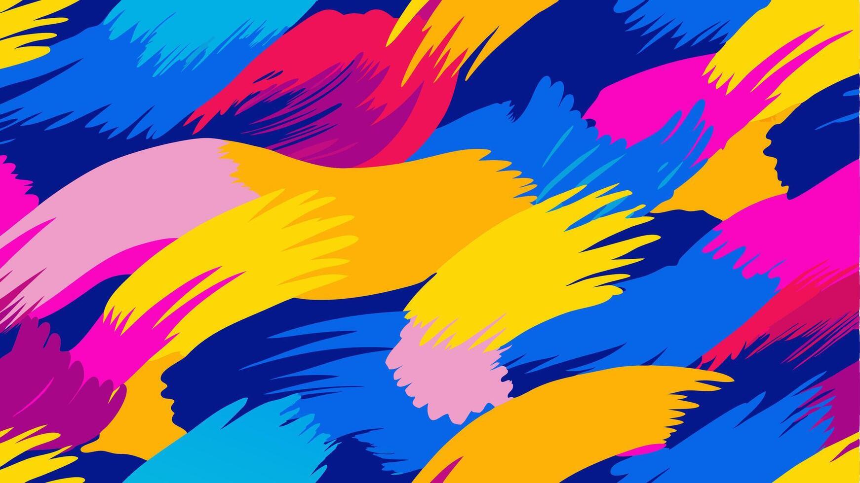 Bold and colorful abstract pattern with artistic elements for stylish textile designs. vector