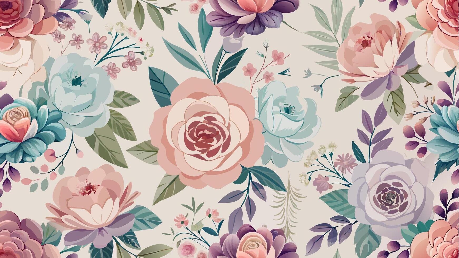 Blooming flowers in a graceful pattern for stylish art vector