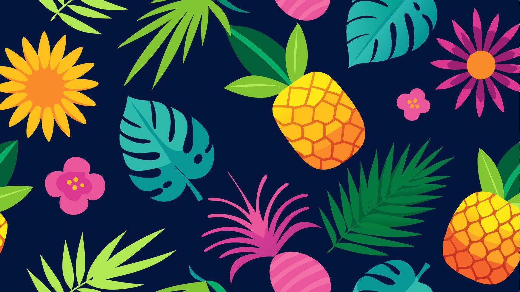 Exotic tropical paradise patterns perfect summer and beach themed vector