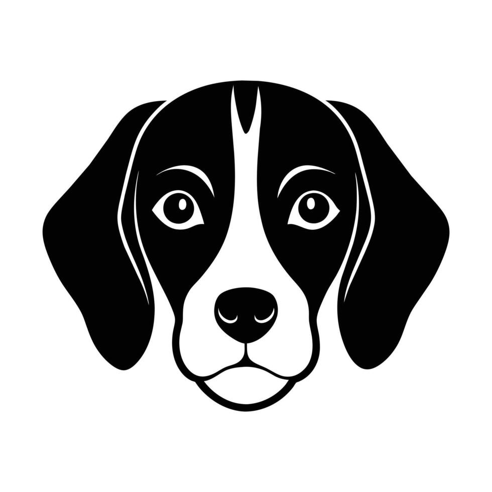 beagle dog face illustration vector