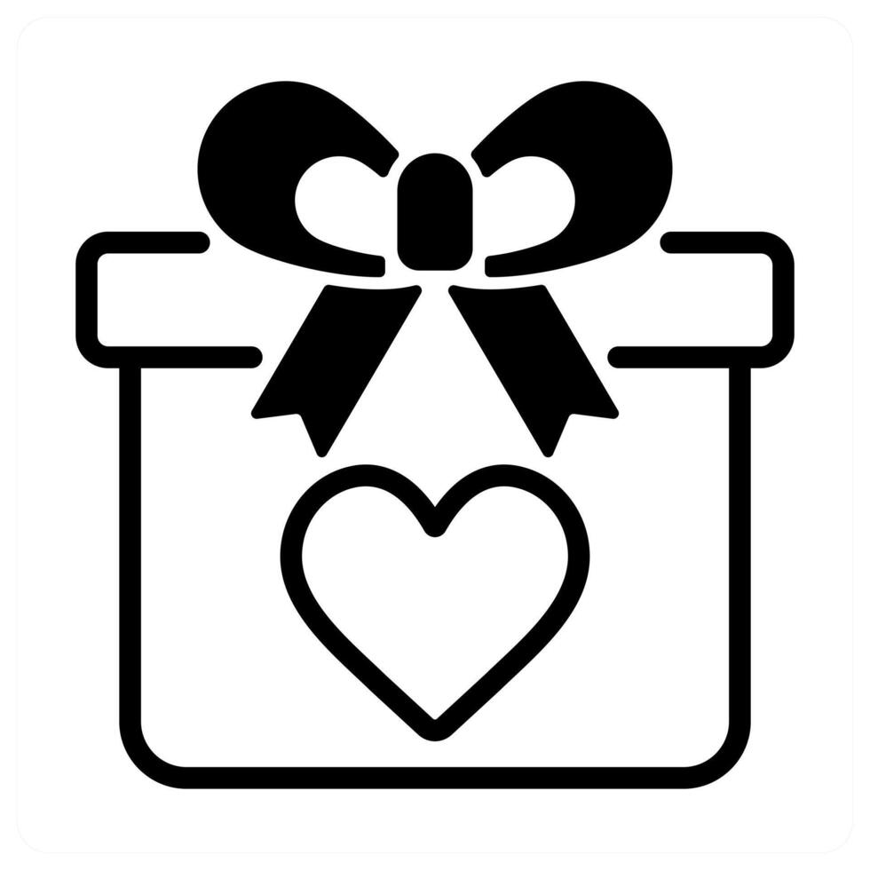 Present Icon Concept Happy Valentines Day vector