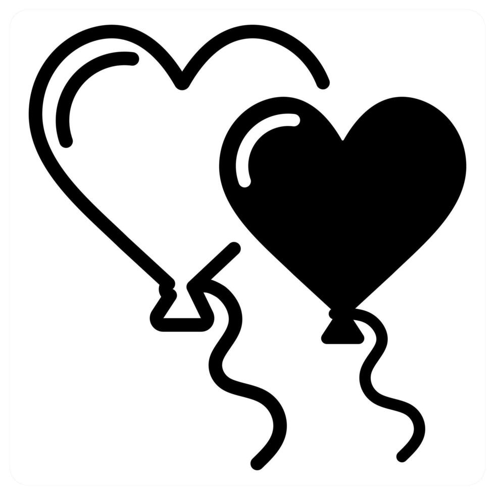 Balloons icon concept Happy Valentines Day vector