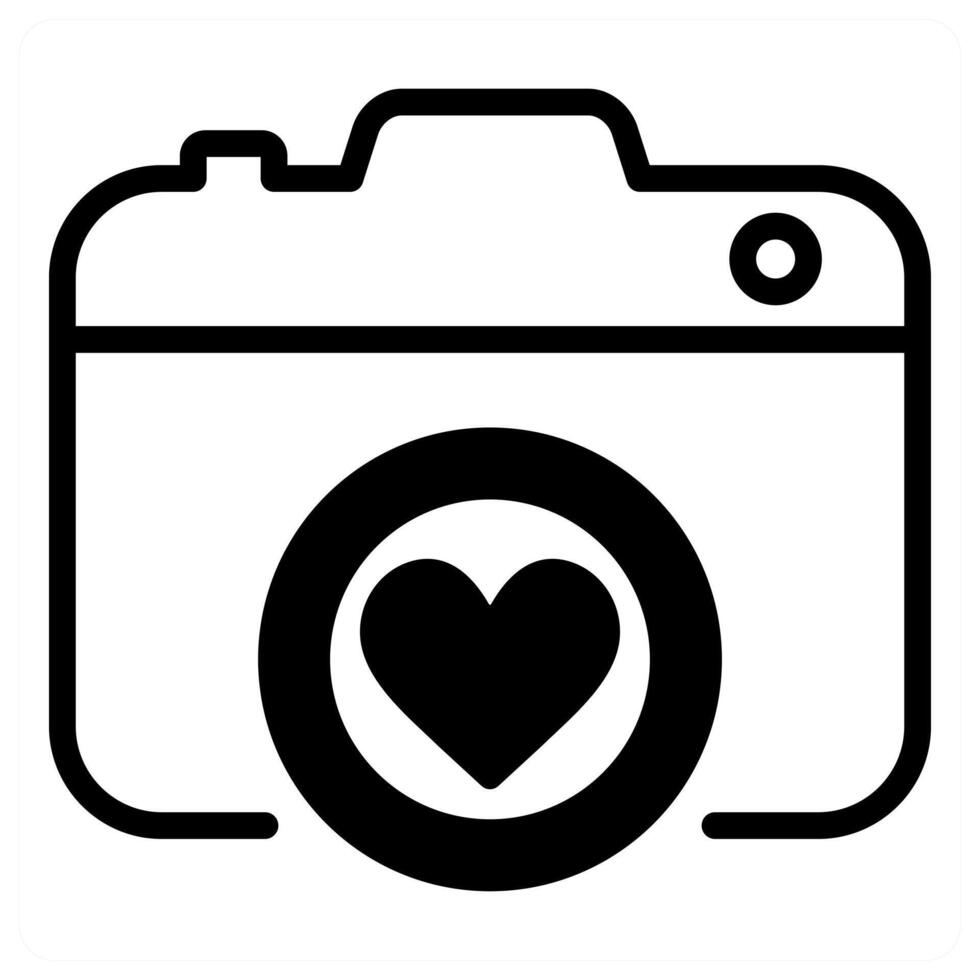 Camera icon Happy Valentines Day vector