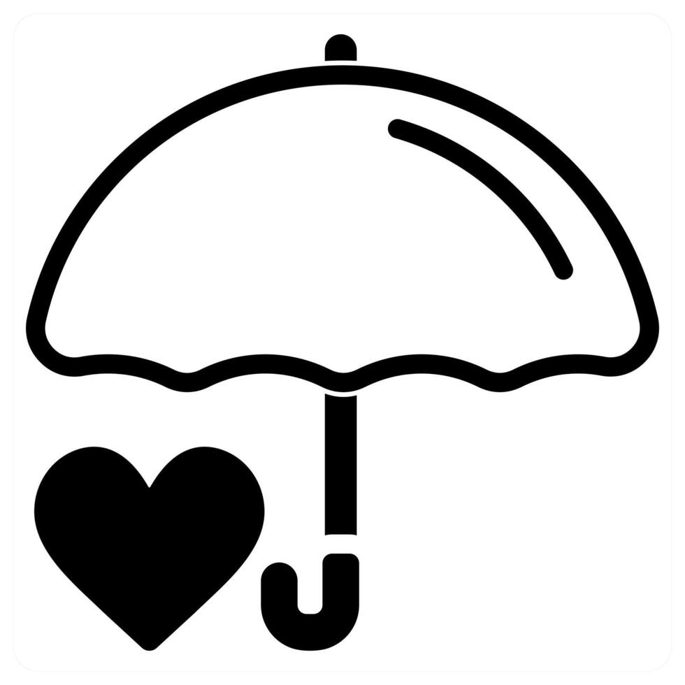 Umbrella icon concept Happy Valentines Day vector