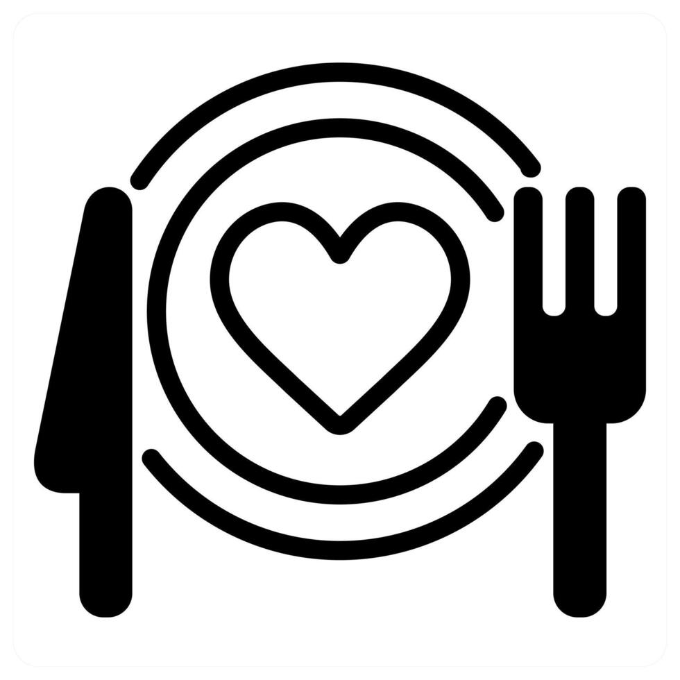Dinner icon concept Happy Valentines Day vector