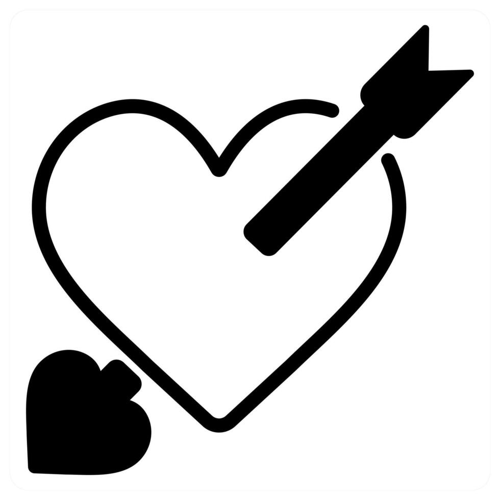 Heart and Arrow icon concept Happy Valentines Day vector