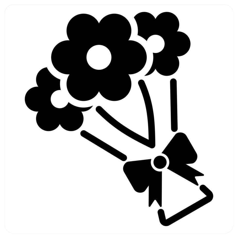 Bouquet icon concept Happy Valentines Day vector