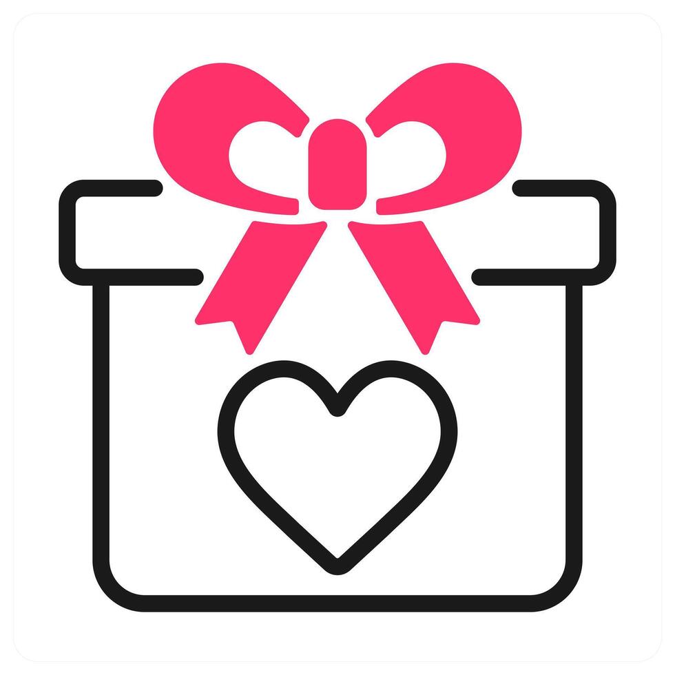 Happy Valentine Present Icon Concept vector