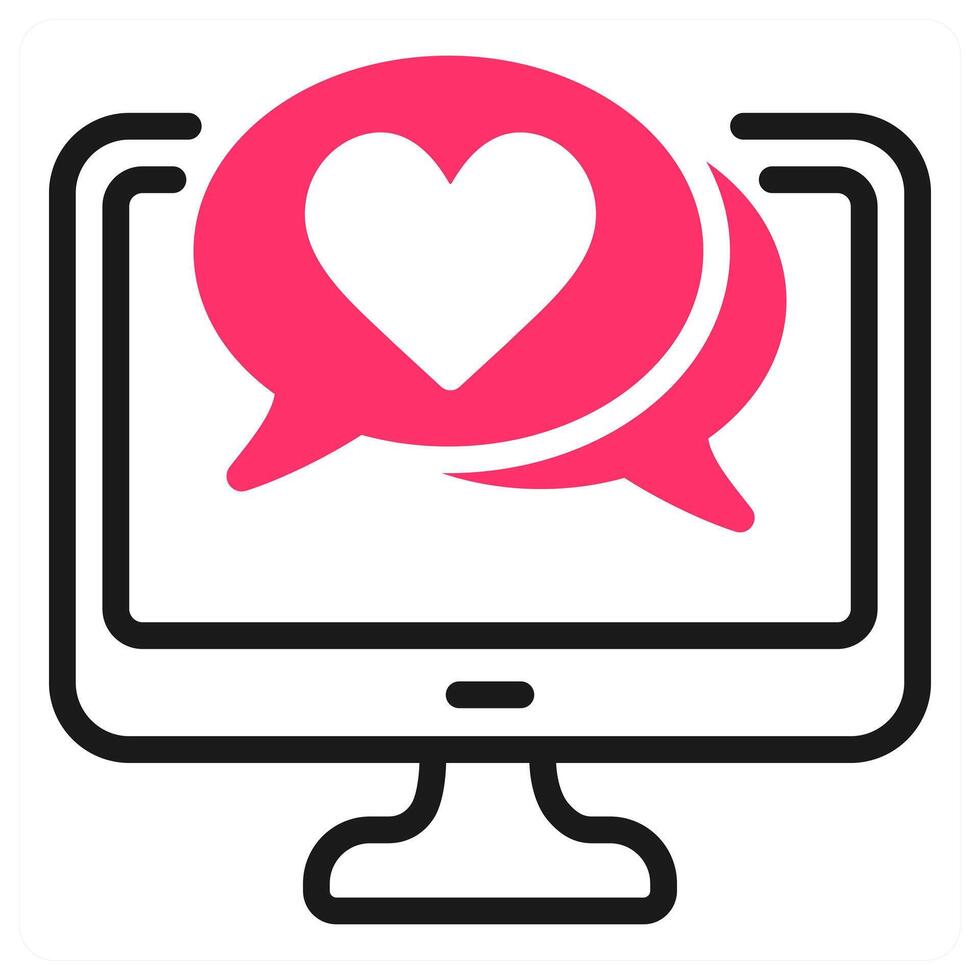 Valentine Online Dating icon concept vector