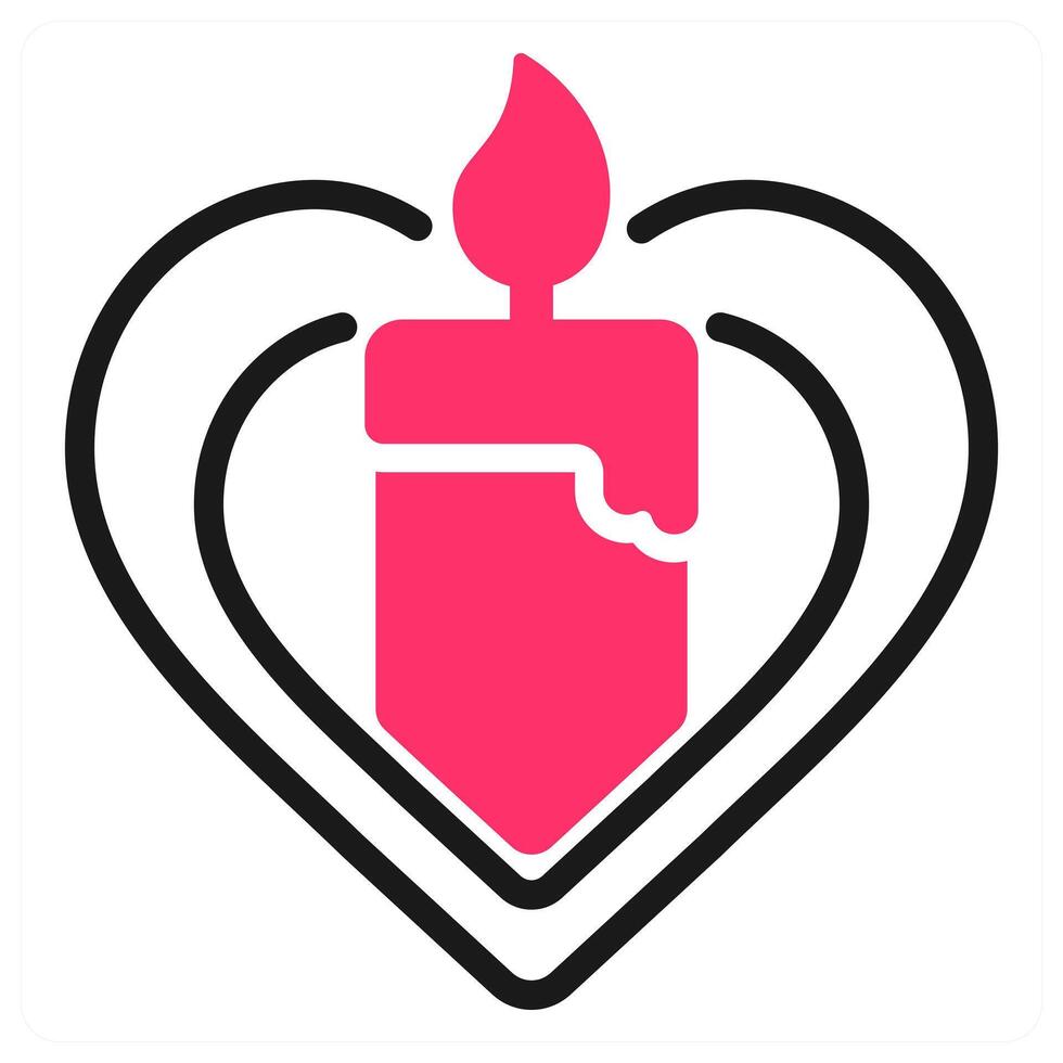 Happy Valentine Candle icon concept vector