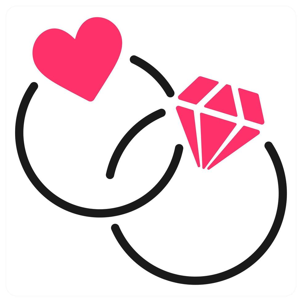 Happy Valentine Rings icon concept vector