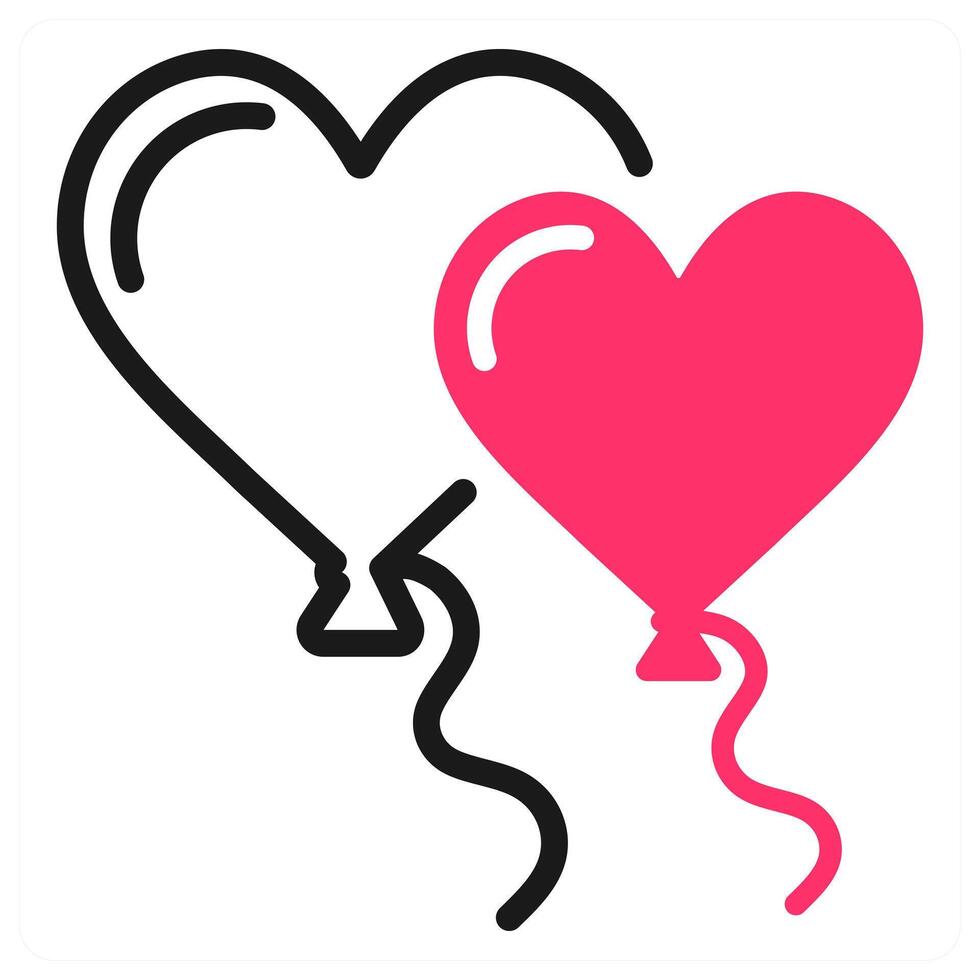 Happy Valentine Balloons icon concept vector