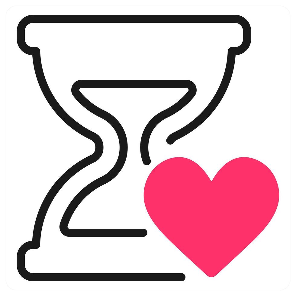 Happy Valentine Love Hours icon concept vector
