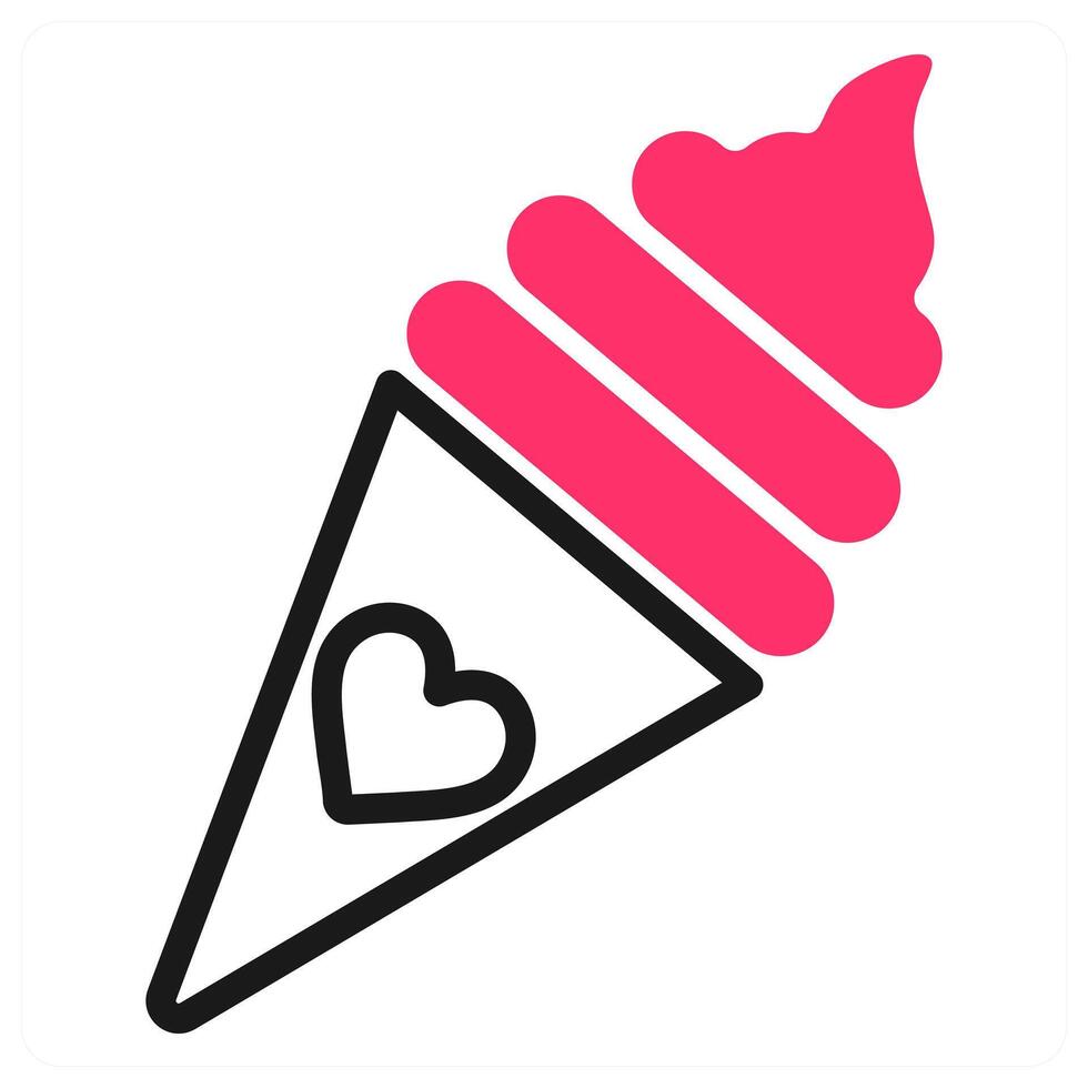 Happy Valentine Ice Cream icon concept vector