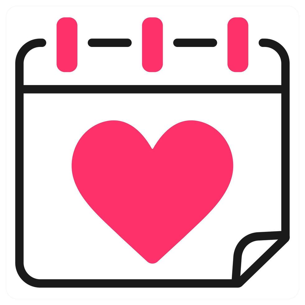 Happy Valentine Love Calendar icon concept vector