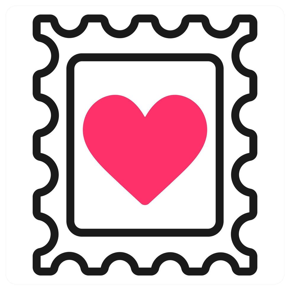 Happy Valentine Postal Stamp icon concept vector