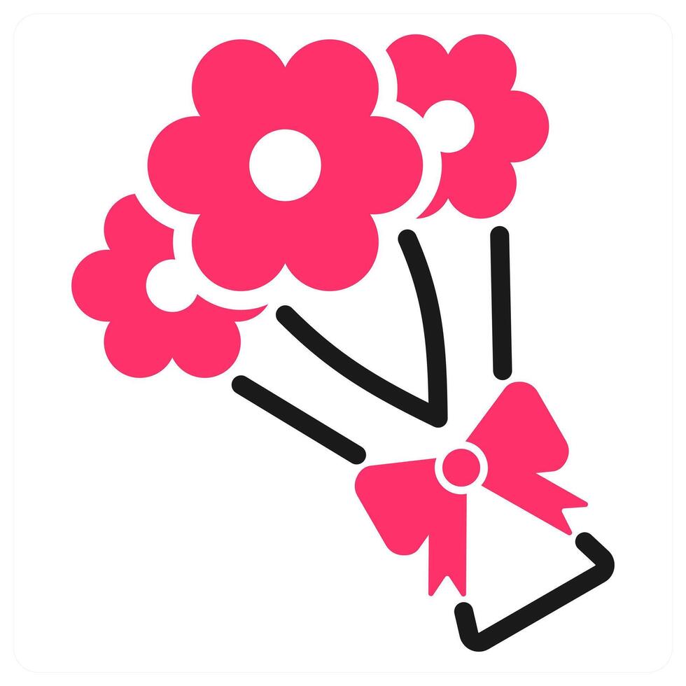 Happy Valentine Bouquet icon concept vector
