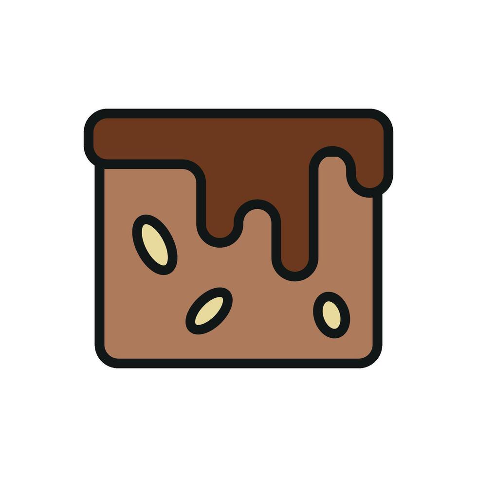 Brownies Icon showcases a festive and celebratory style, ideal for marketing brownies for birthdays, holidays, or special occasions. vector