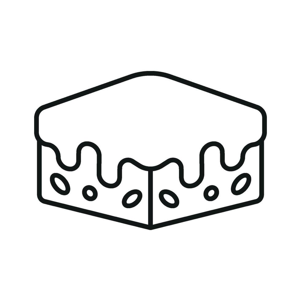 Brownies Icon features a detailed and textured look, ideal for showcasing the gooey, chewy quality of freshly baked brownies. vector