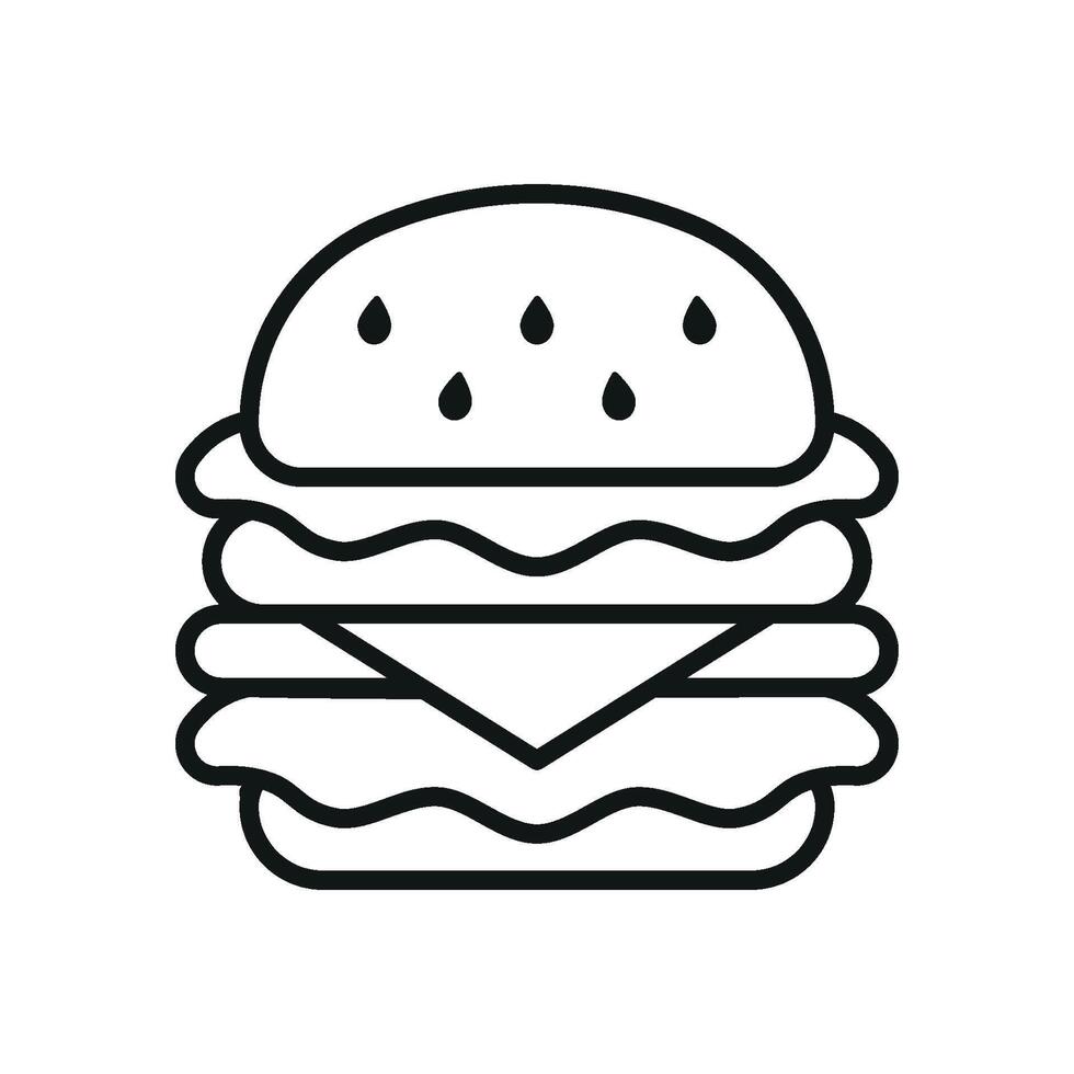 Hamburger Icon features a retro-inspired design, ideal for evoking nostalgia in diners and burger enthusiasts. vector