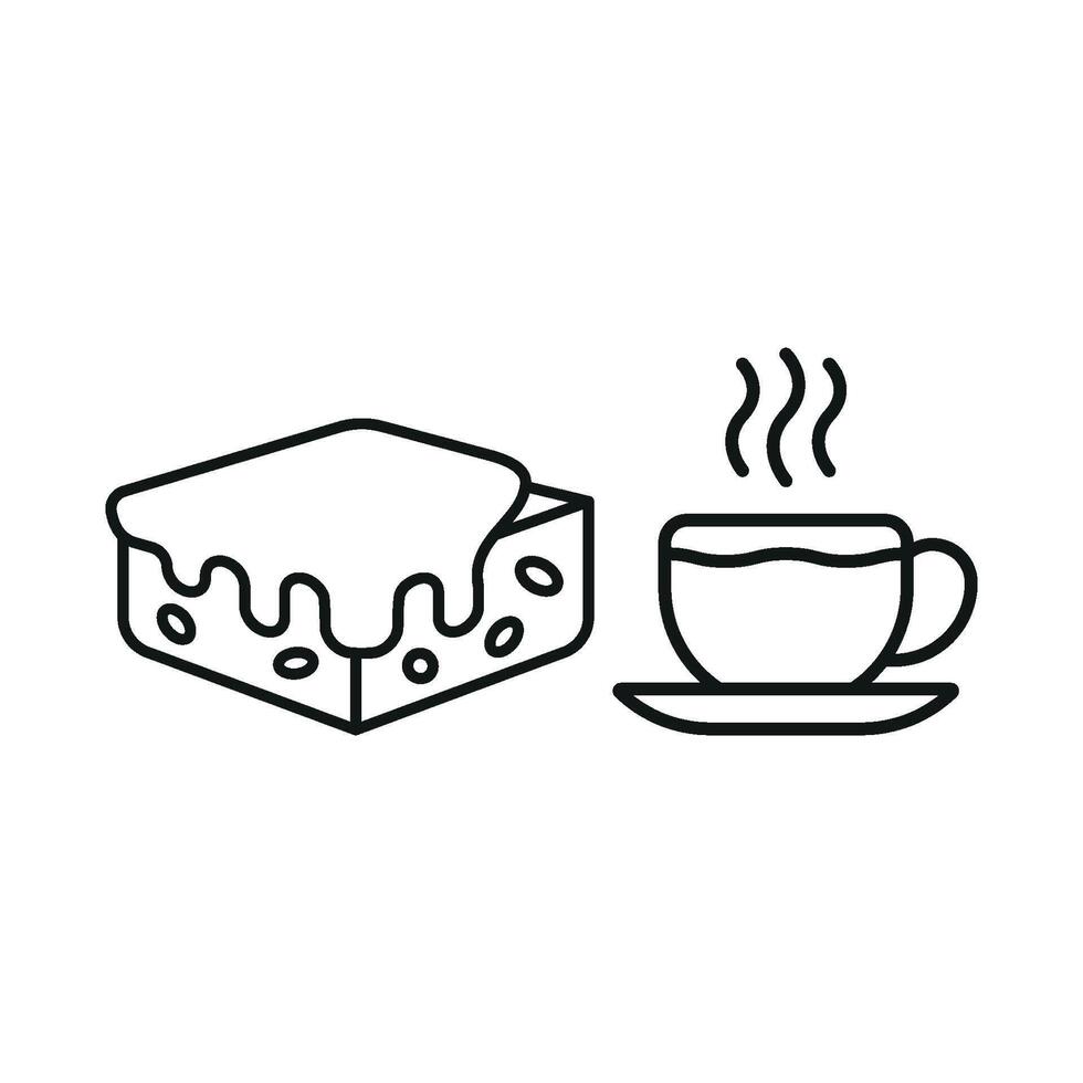Coffee Glass and Brownies Icon presents a retro-inspired aesthetic, perfect for evoking nostalgia in diners and coffee lovers. vector