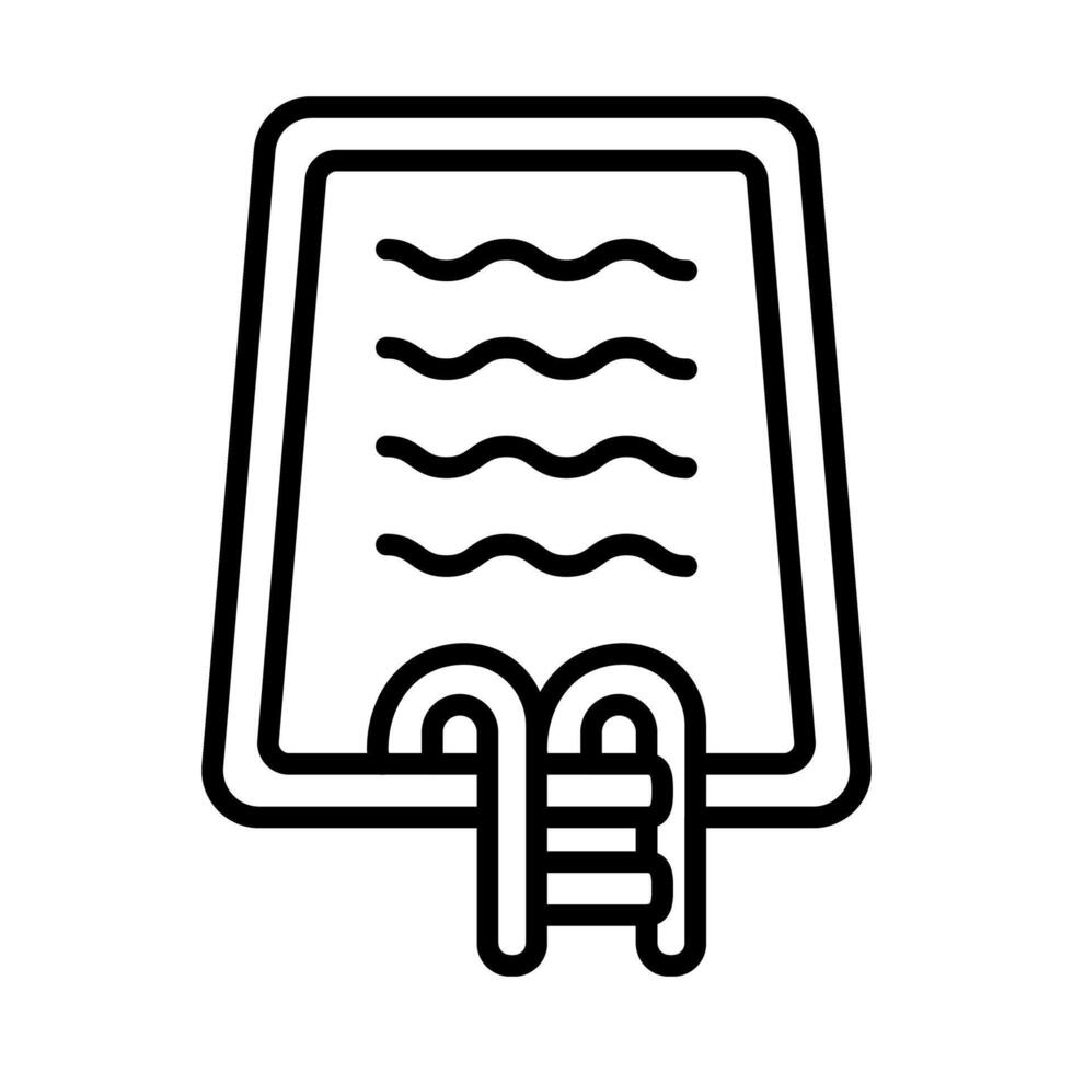 Swimming pool black Line Icon Design vector