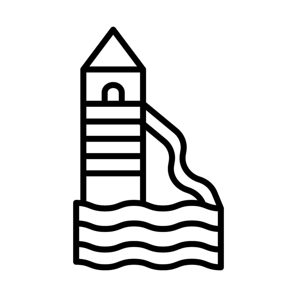 Water park Line Icon Design vector