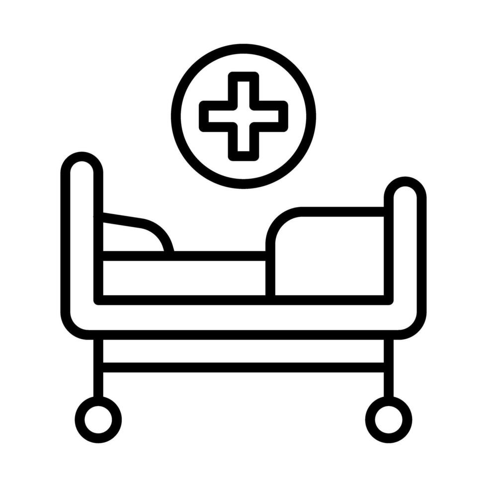 Medical Bed Line Icon Design vector