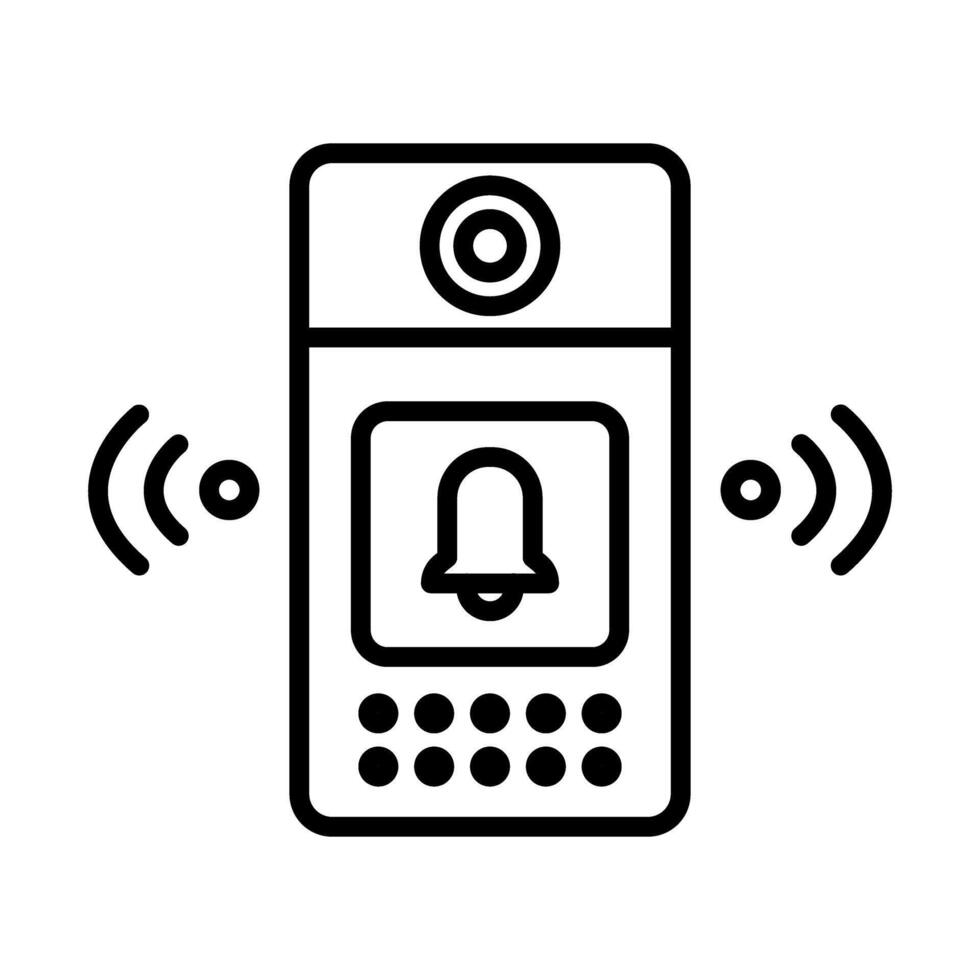 Smart Doorbell Line Icon Design vector