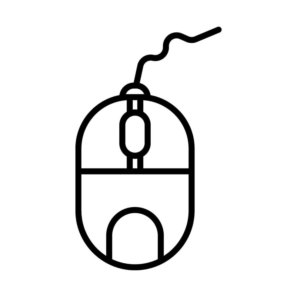 Mouse solid black Line Icon Design vector