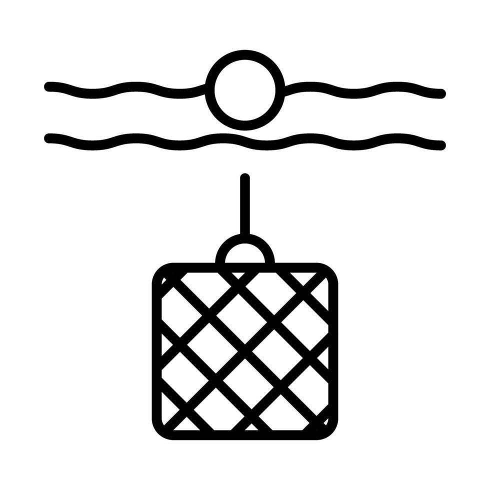 Crab Trap Line Icon Design vector