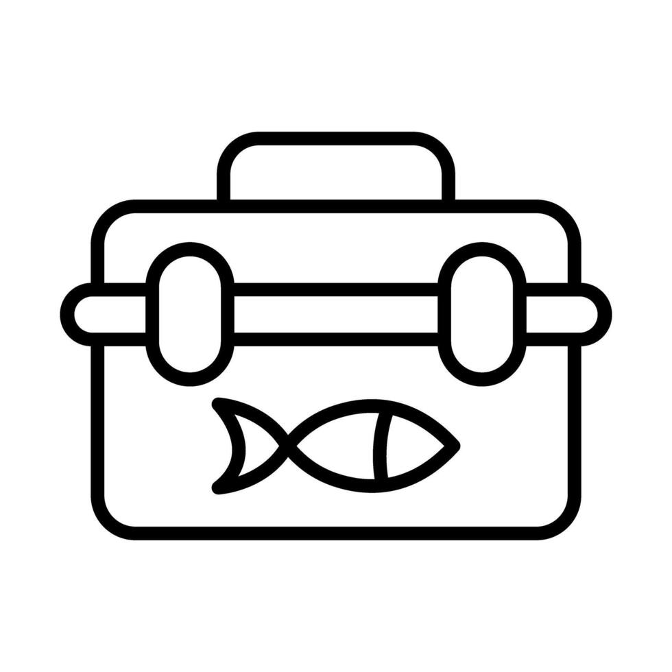 Tackle Box Line Icon Design vector