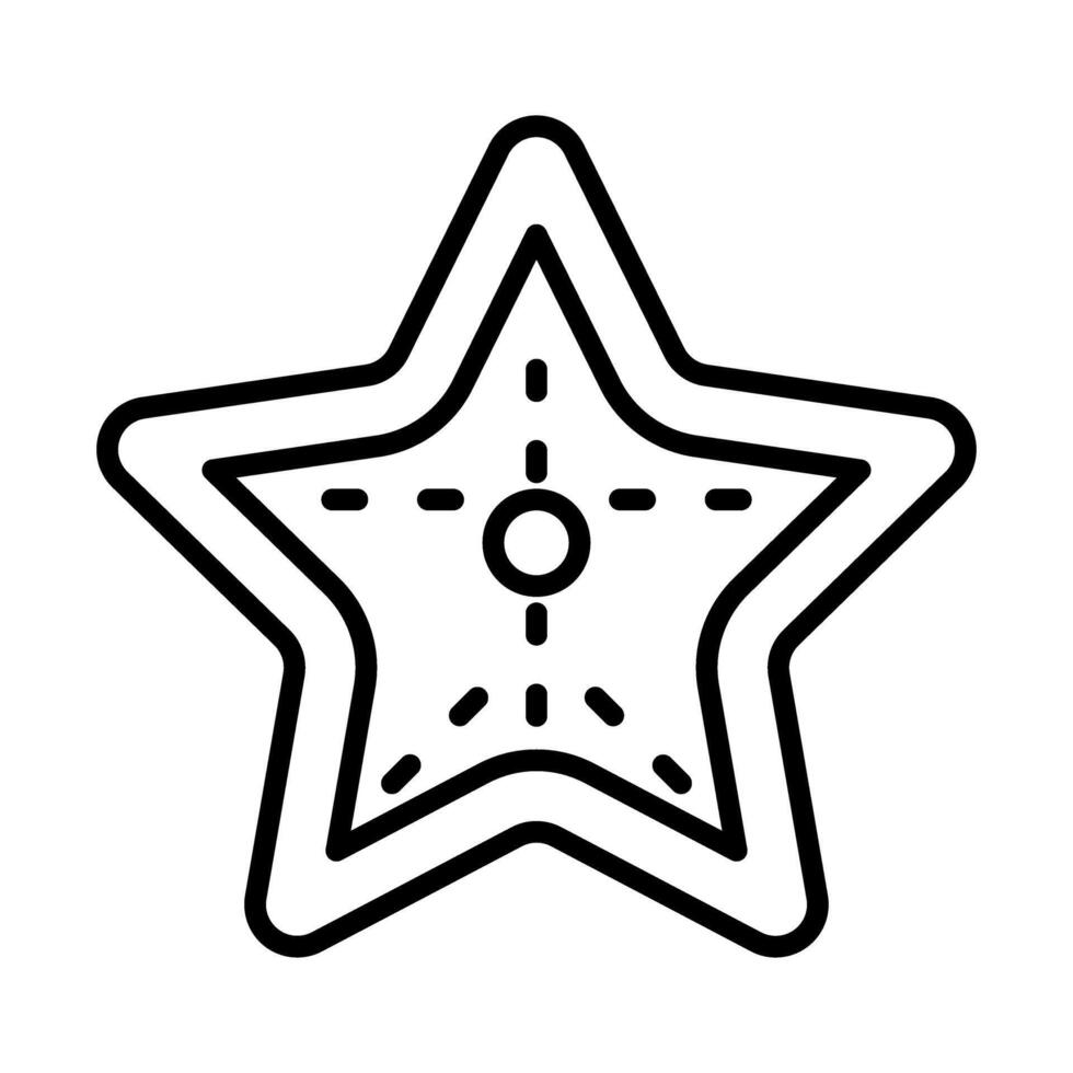 star fish Line Icon Design vector
