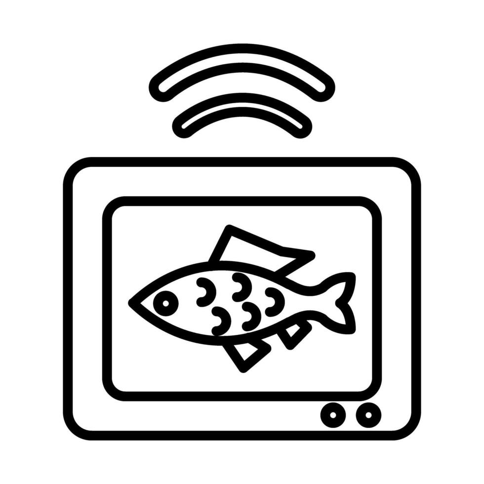 Fish Finder Line Icon Design vector