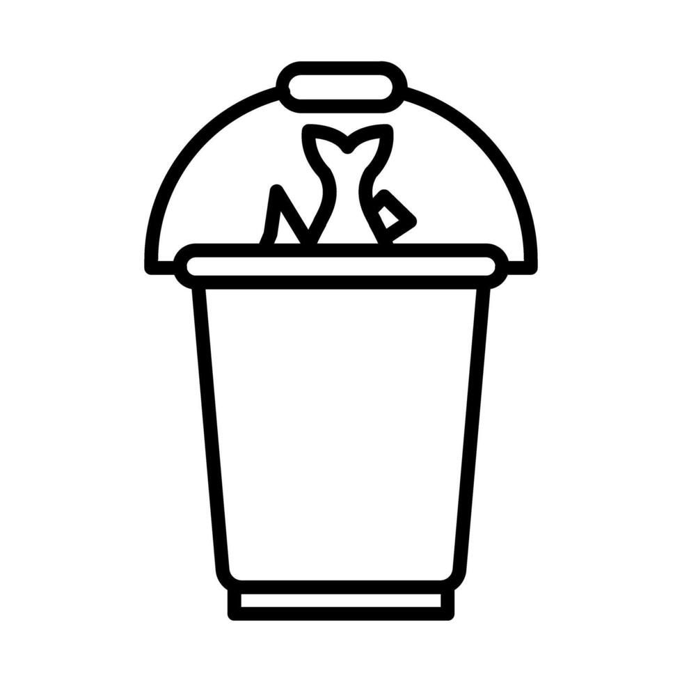 Bait Bucket Line Icon Design vector