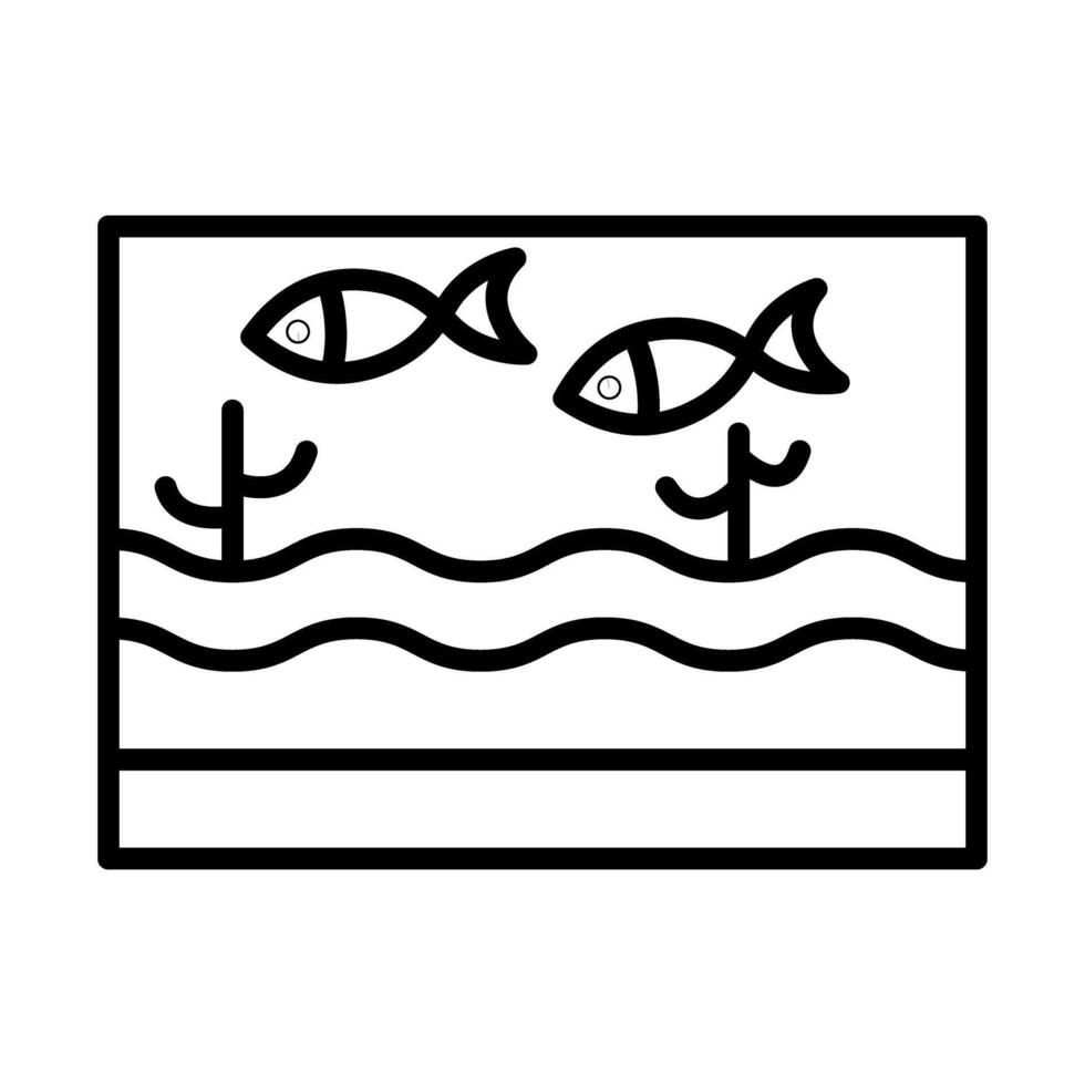 Fish Pond Line Icon Design vector