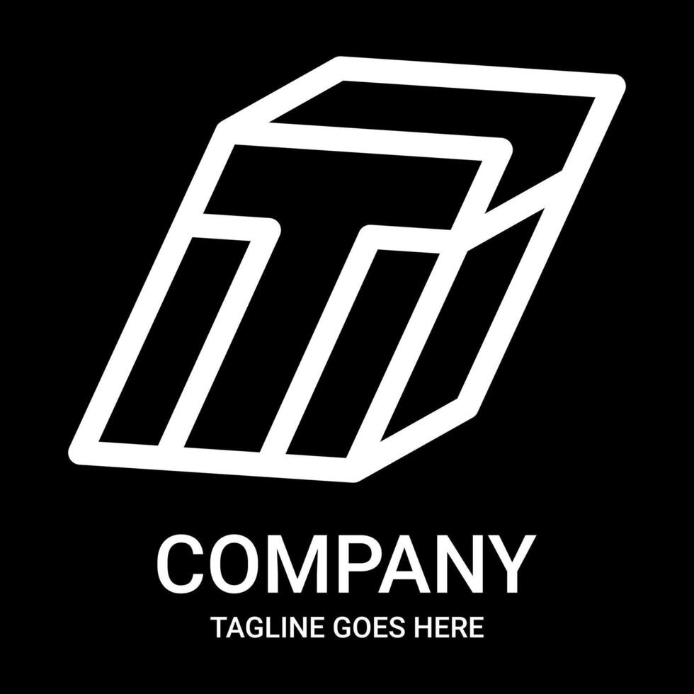 T outline logo design. Suitable for companies, gamers, or t-shirt designs, mugs, hats, and so on. This design also looks minimalist, aesthetic, professional, sporty, unique, and of course very cool. vector