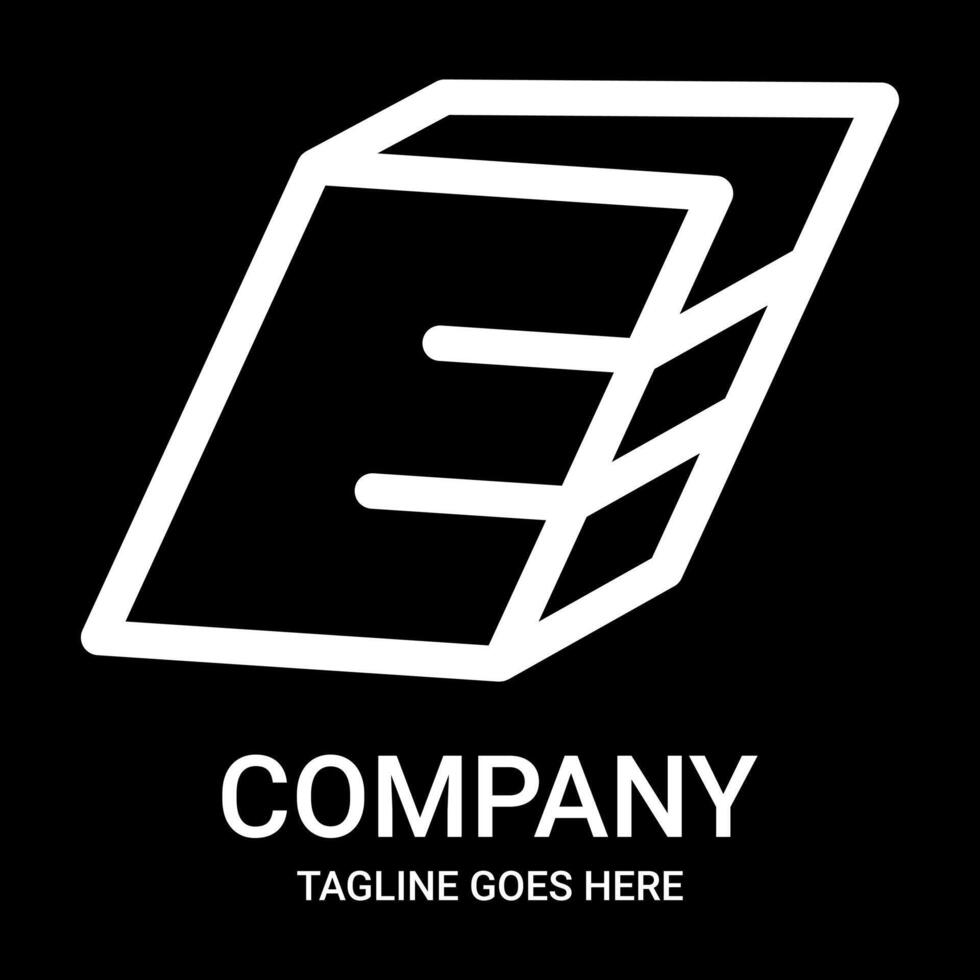 E outline logo design. Suitable for companies, gamers, or t-shirt designs, mugs, hats, and so on. This design also looks minimalist, aesthetic, professional, sporty, unique, and of course very cool. vector
