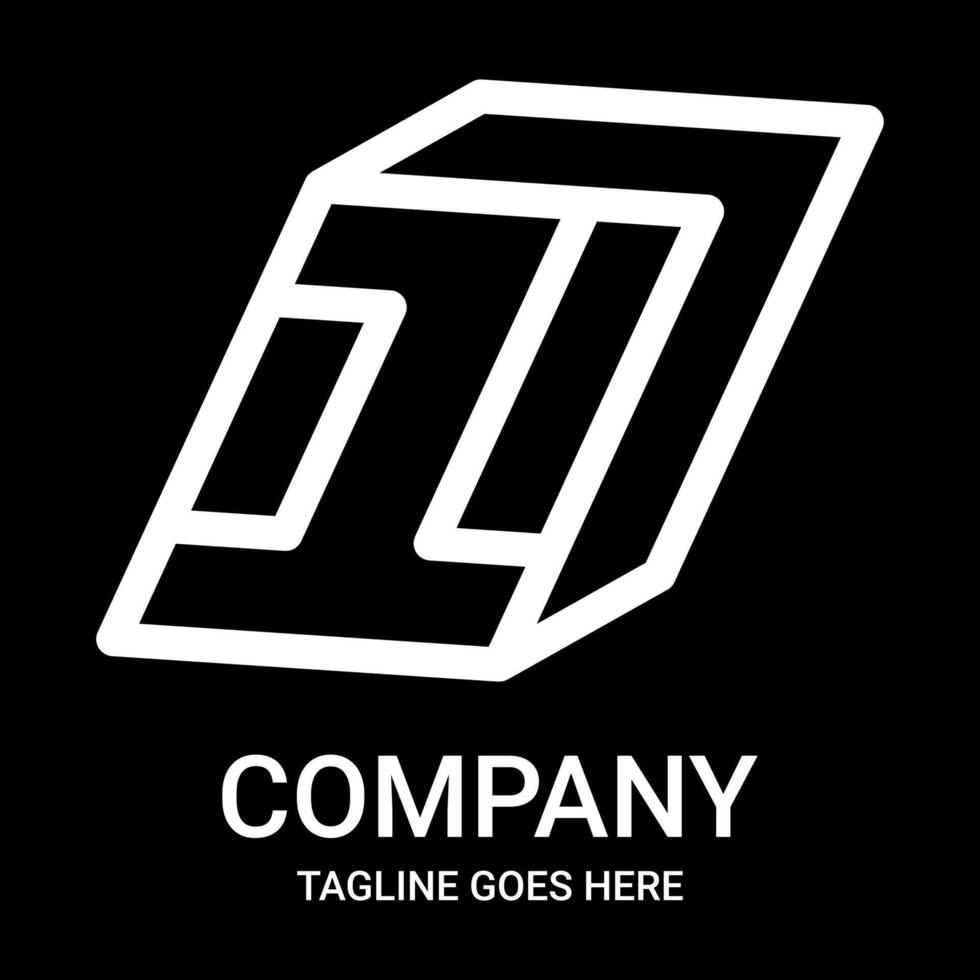 Logo design number One outline. Suitable for companies, gamers, or t-shirt designs, and so on. This design also looks minimalist, aesthetic, professional, sporty, unique, and of course very cool. vector