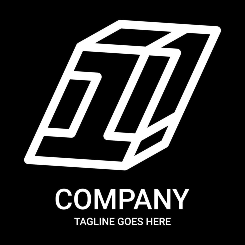 Logo design number 1 outline. Suitable for companies, gamers, or t-shirt designs, hats, and so on. This design also looks minimalist, aesthetic, professional, sporty, unique, and of course very cool. vector