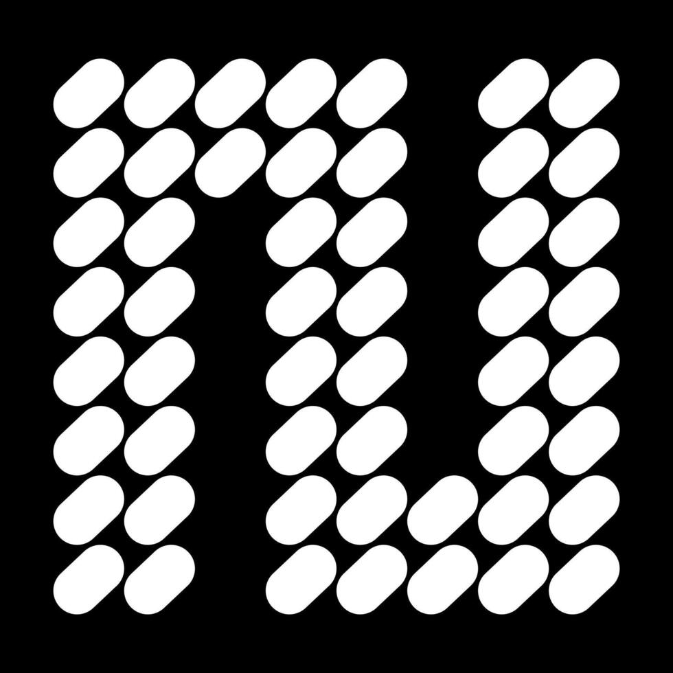 The uppercase N alphabet design is made of dots like stones. This letter design also looks minimalist, aesthetic, professional, sporty, unique, and of course very cool. vector