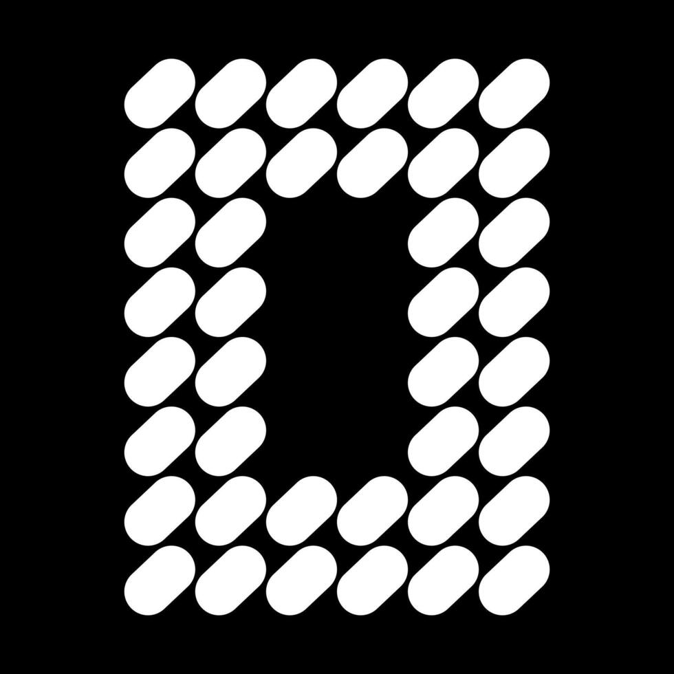 Uppercase O alphabet design. Made of natural stone or speckled arrangement. vector