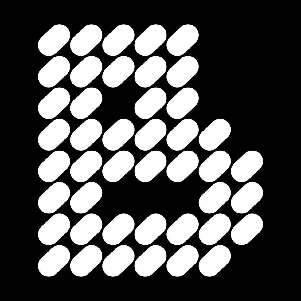 The uppercase B alphabet design is made of dots like stones.. This letter design also looks minimalist, aesthetic, professional, sporty, unique, and of course very cool. vector