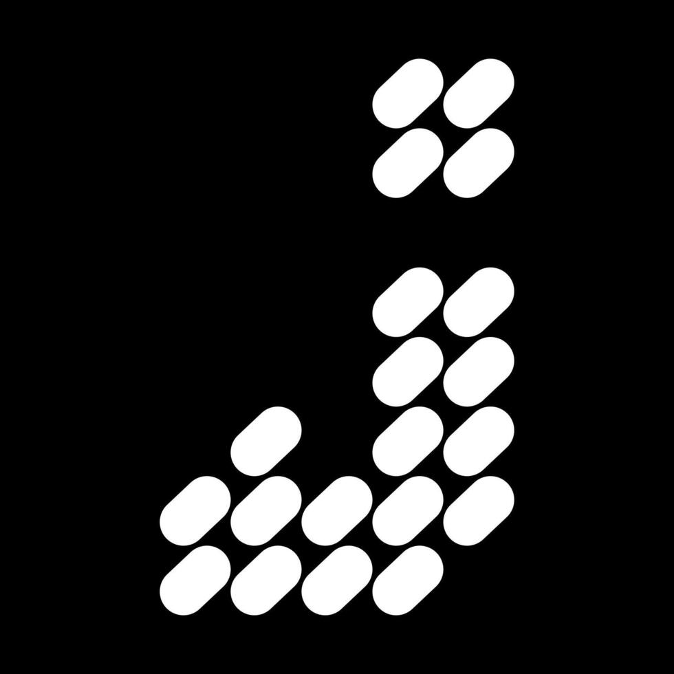 Lowercase j letter design. Made from a composition of natural stone or spots. vector