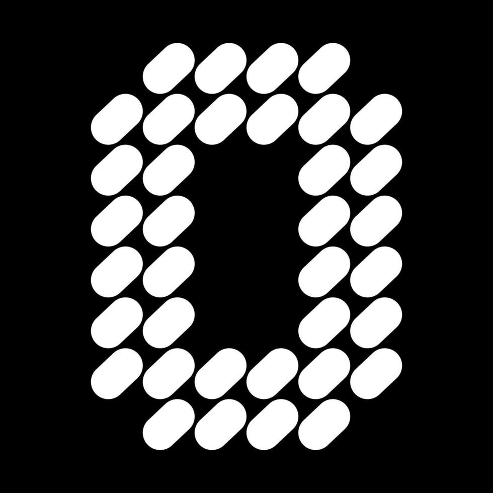 Lowercase o letter design. Made from a composition of natural stone or spots. vector