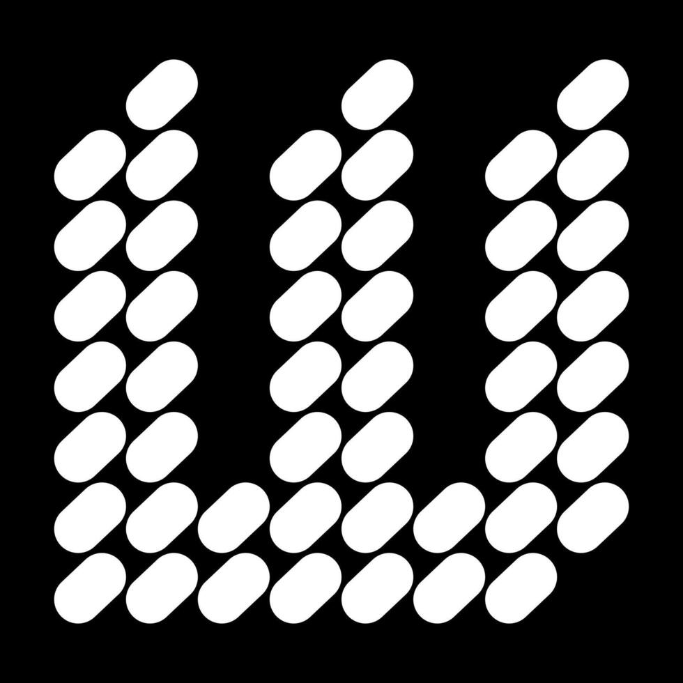 The lowercase w letter design is made of dots, like stones. This letter design also looks minimalist, aesthetic, professional, sporty, unique, and of course very cool. vector