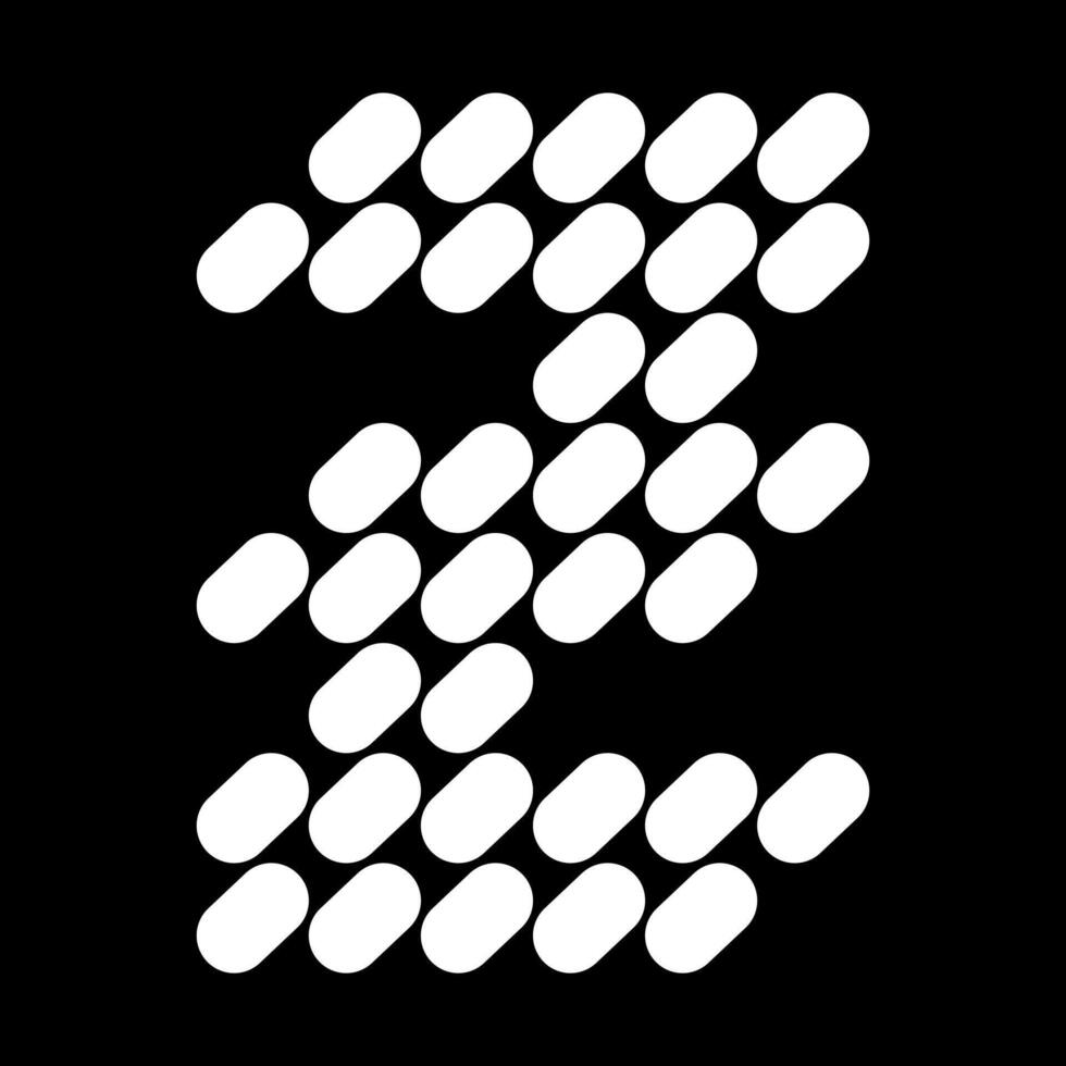The lowercase z letter design is made of dots, like stones. This letter design also looks minimalist, aesthetic, professional, sporty, unique, and of course very cool. vector
